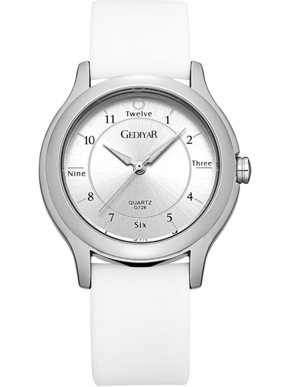 Women's White Analog Quartz Rubber Silicone Band Waterproof Nursing Wrist Watch